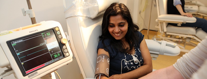 A woman taking part in clinical research