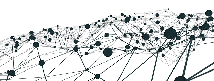 Graphic with joined up lines representing a network