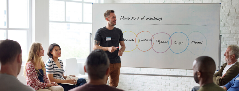 People sitting in a circle at a focus group