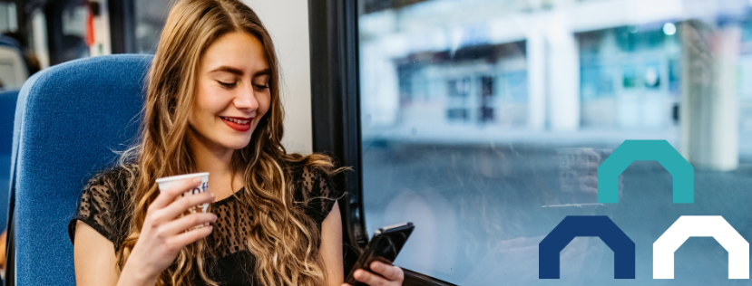 A woman reading on her phone