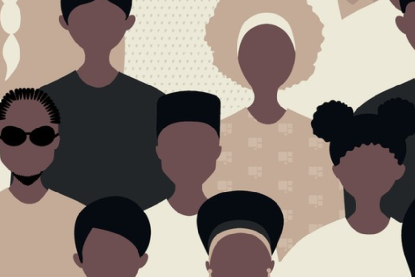Illustration of black men and women