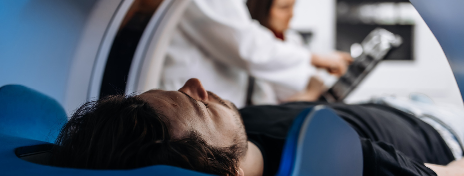 man in MRI scanner