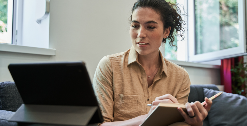 Therapist delivering session remotely