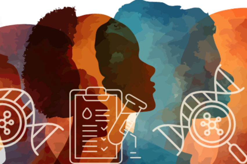 A graphic showing the outline of people's faces