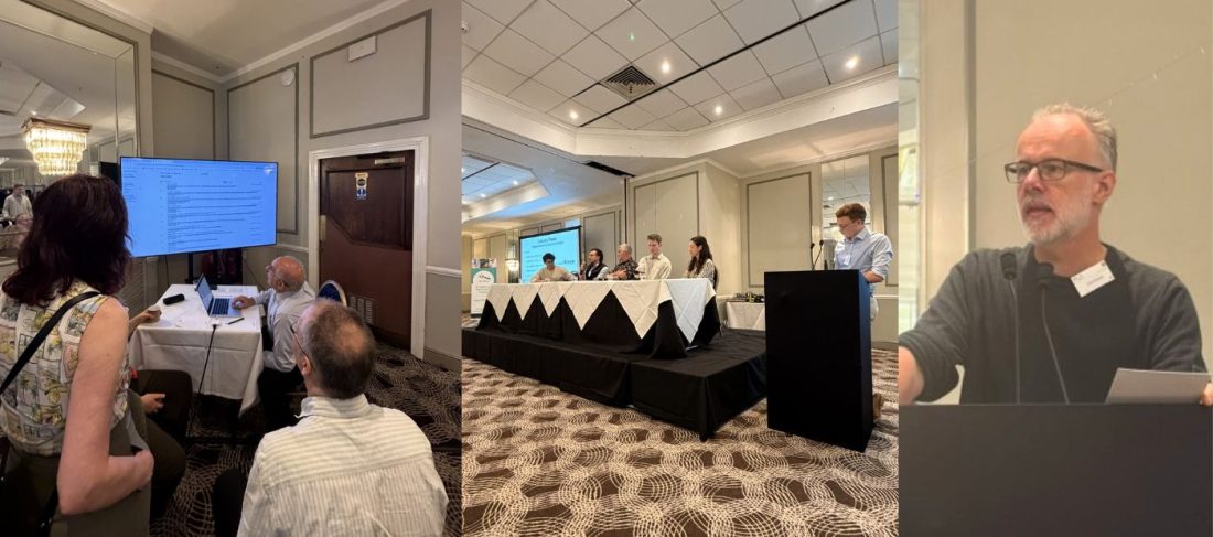 Healtec conference - panel of speakers and tech demonstration; Professor Rob Stewart speaking