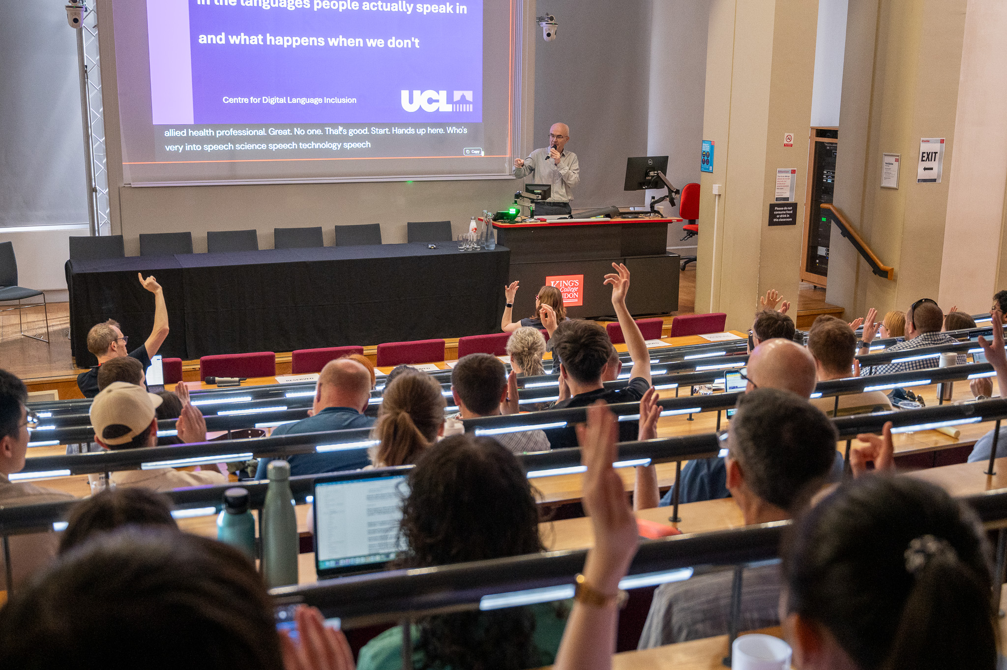 Speaker in lecture theatre