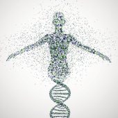 Abstract model of woman of DNA molecule. Illustration contains transparency and blending effects, Eps 10