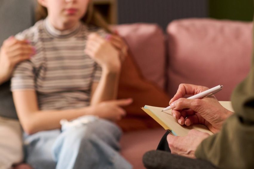 young girl gets therapy
