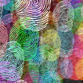 Illustration using finger prints to create a face